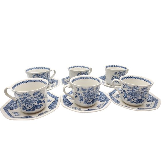 Tea Cup and Saucer Royal Staffordshire Set of 6 J and G Meakin Pekin - Picture 4 of 8